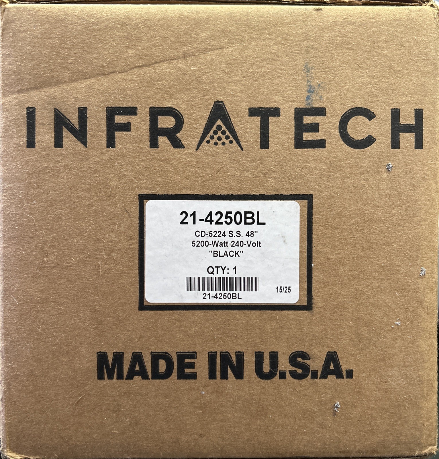 Infratech Dual Heater CD-5224 S.S. 48" 5200 WATT 240V 21-4250 BLACK  OPEN BOX