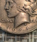 1921 Peace Dollar $1 Silver Coin, Philadelphia Mint, Circulated