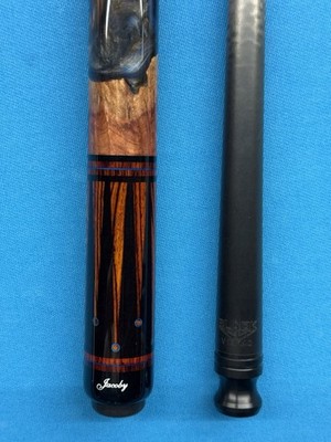 JACOBY CUSTOM POOL CUE  4.0 CF 12.7MM 29'' BE MAPLE BUCKEYE BURL MALACHITE