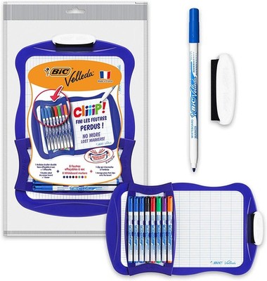 1-10x BIC Weißwandtafel-Set Velleda, mit Marker 1721 & Wischer SPARE BIS ZU 44%