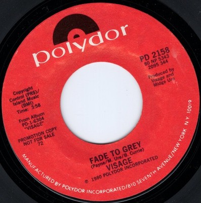 Visage 1980 US promo Fade To Grey New Romantics Steve Strange Midge Ure UNPLAYED