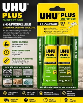 UHU two-component adhesive plus Endfest 300/45640 Contains 33 g