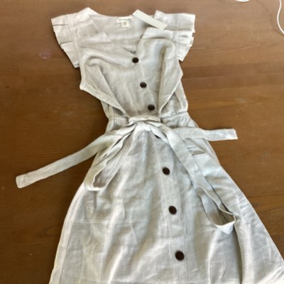 knee length dresses for ladies Canyon Linen Midi Dress Wheat / L