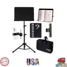 Versatile Music Stand with Carrying Bag and Phone Holder - Black 5-in-1 Solution