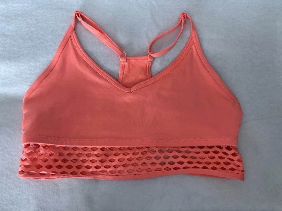 VICTORIAS SECRET PINK ULTIMATE LIGHTLY LINED SPORTS BRA SUPPORT Coral Medium M - Image 2 of 4