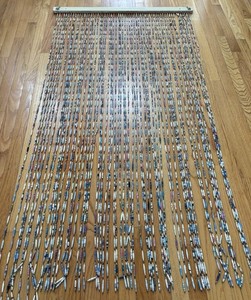 Paper BEADED CURTAIN DOORWAY or WINDOW . BOHO STYLE /HIPPIE approx 36 WIDE X 64”