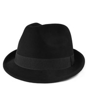 Multi Size Felt Trilby Hats,Adjustable Size Warm Fedora Large Short Brim-black