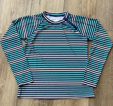 Cabana Life Rashguard Women Sz L Striped 1/4 Zip Pullover Swim Beach Top