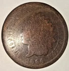 1864 NO L US INDIAN HEAD CENT - BRONZE USA CIVIL WAR PENNY - NO L - 1864