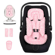 Baby Car Seat Head Support Soft Infant Insert With Strap Covers Pink For