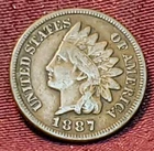 1887 Indian Head Cent, Free Shipping