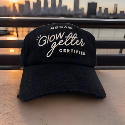 Certified Monat Glow Getters Embroidered On Black Hat Adjustable Buckle Back