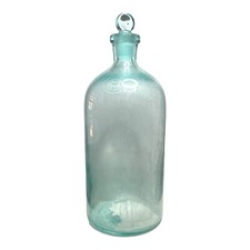 Antique JT Baker Chemical Company 12&rdquo; Blue Green Pharmaceutical Bottle '20s-'30s
