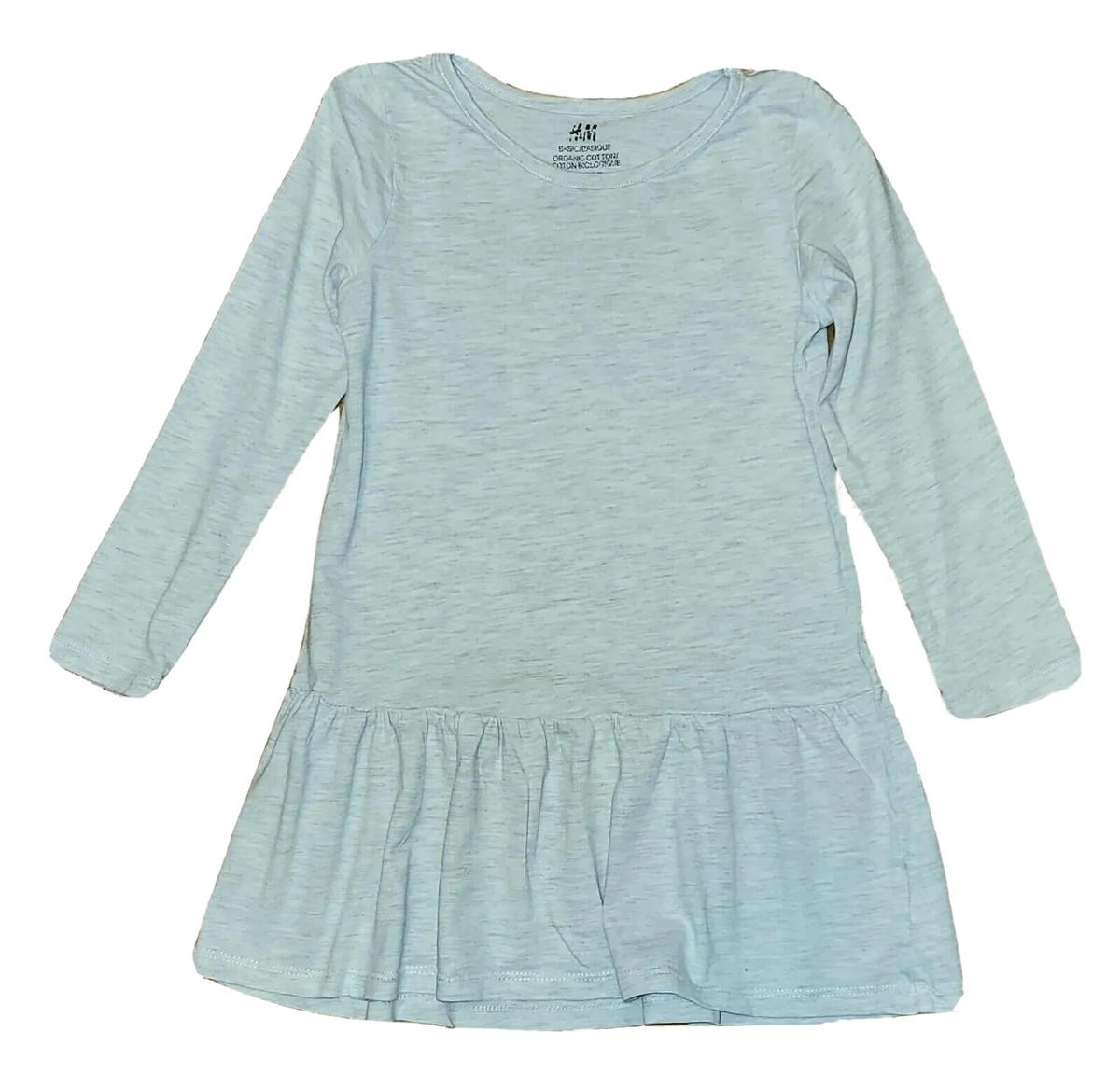 2-3 H & M Girls Lightweight Organic Cotton Long Sleeve Jersey Dress 2-3 H & M Girls Lightweight Organic Cotton Long Sleeve Jersey Dress