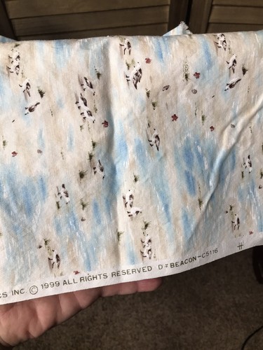 Fabric Timeless Treasure Beach Seashore Birds Gulls Muted Beige Aqua Blue 3/4 yd - Picture 7 of 8