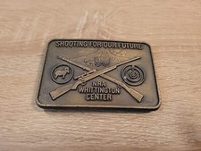 Vintage NRA Shooting For Our Future Whittington Center Solid Brass Belt Buckle