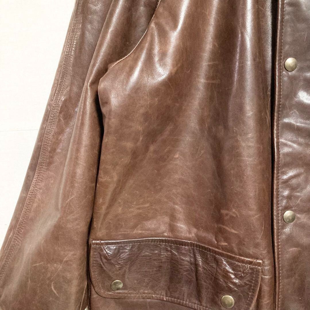 NIGEL CABOURN Leather Jacket Brown SizeL Old Tag/Super Rare NIGEL CABOURN Leather Jacket Brown SizeL Old Tag/Super Rare