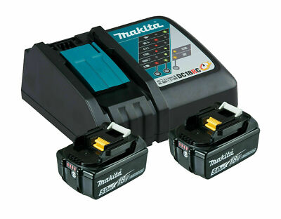 Makita Power Source Kit 18V mit 2X5,0Ah Akkus BL1850B + Schnellladegerät DC18RC