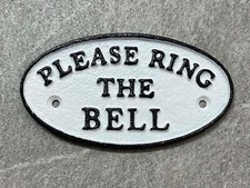 Please Ring The Bell Sign Cast Iron 17cm Door Wall Mount Home Office Rustic