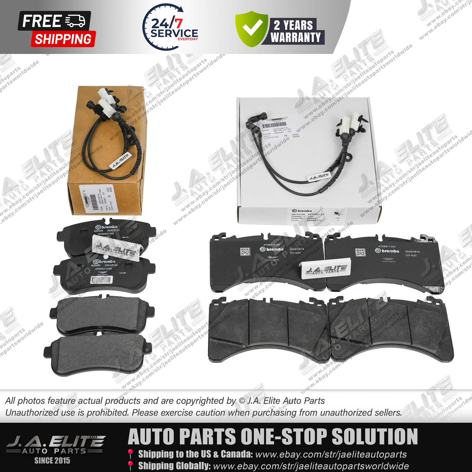 Genuine Front & Rear Brake Pad Kit fit Aston Martin DBX, + FREE SENSOR