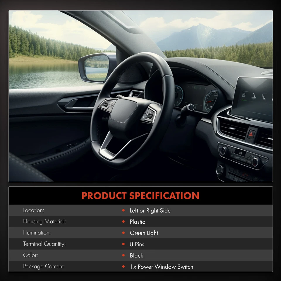 Interruptor de ventana eléctrica izquierda o derecha para Dodge Neon 2000-2005 Plymouth Neon 2000-2001 Foto 2 de 4