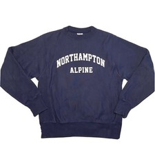 Champion Reverse Weave Vintage Pullover Sweatshirt size Small Navy Blue 90s Ski