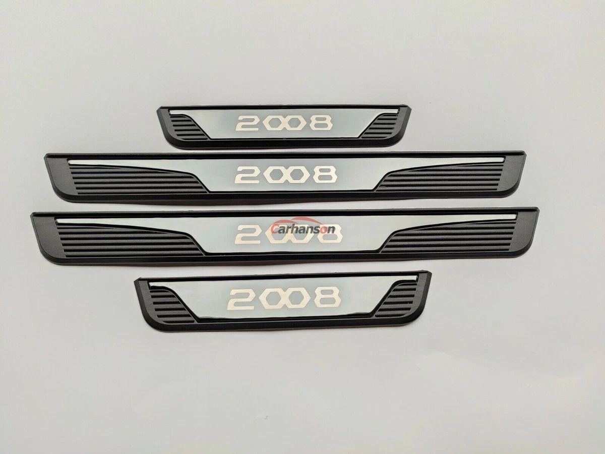 For Peugeot 2008 2023 Car Accessories Door Sill Panel Scuff Cover Trims Sticker