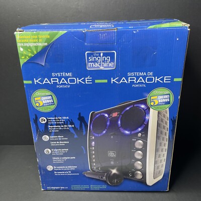 The Singing Machine SML383 Portable Karaoke System CD Player LED