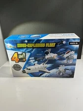 4 in One Kit Moon Exploring Fleet Plastic Model Space Craft Shuttle Open Box Set