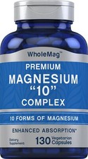 Magnesium 10 in One Complex  130 Capsules  Non-GMO  by Piping Rock
