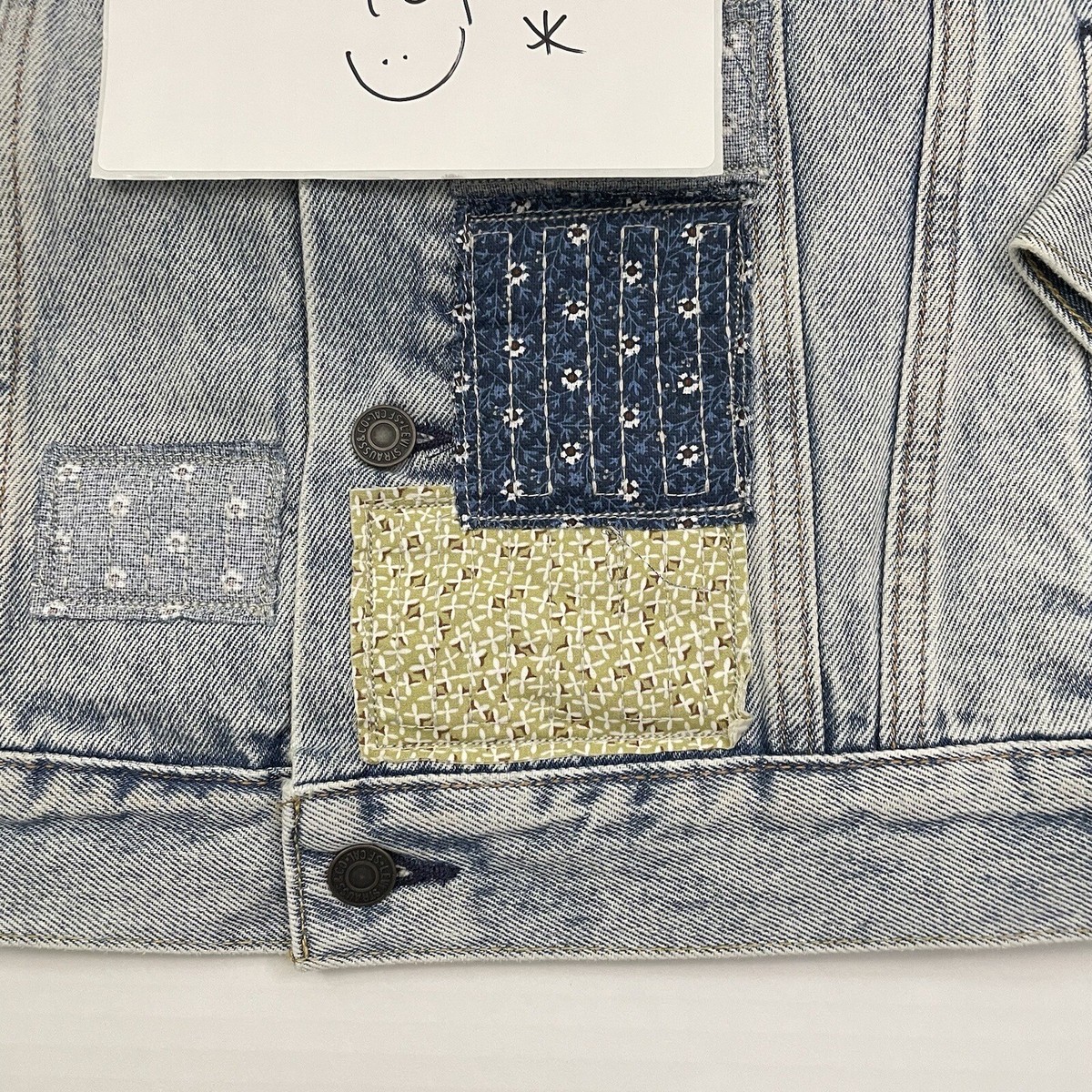 Mens Size M Levis Premium Sashiko Stitch Patchwork Light
