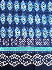 Michael Miller Fabric Yasmin Blue Ikat Border 1 Yard x 44" CX5541