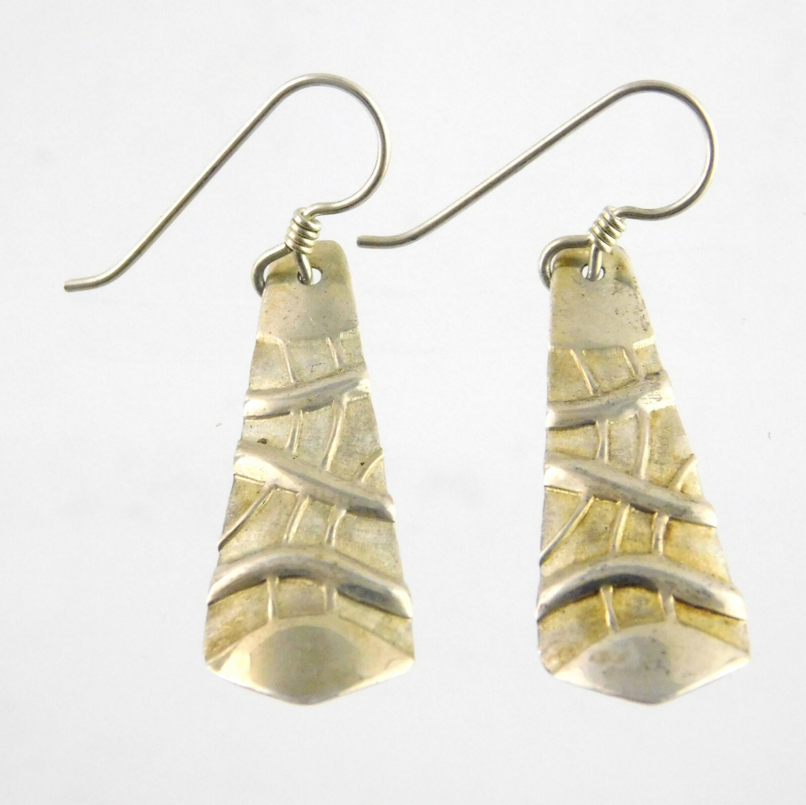 Artisan Signed Sterling Silver Dangling Earrings … - image 1