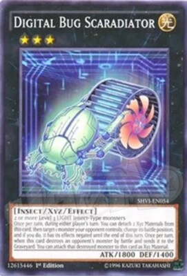 Yugioh - Digital Bug Scaradiator - 1st Edition NM - Free Holographic Card