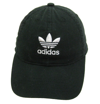 ADIDAS Men's Black Baseball Cap Trefoil Logo Hat (Adult Adjustable) 100% Cotton
