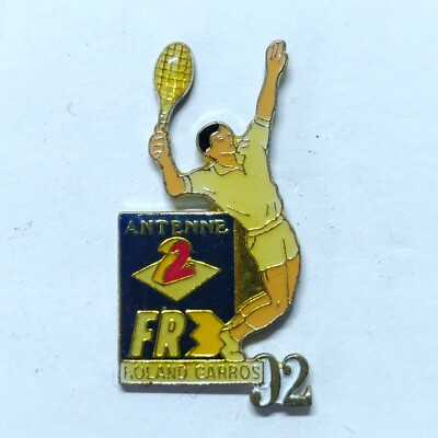 Anstecknadeln Pins Badge Roland Garros Tennis A2 Antenne 2 Frankreich 92 1992 FR Paris B0811