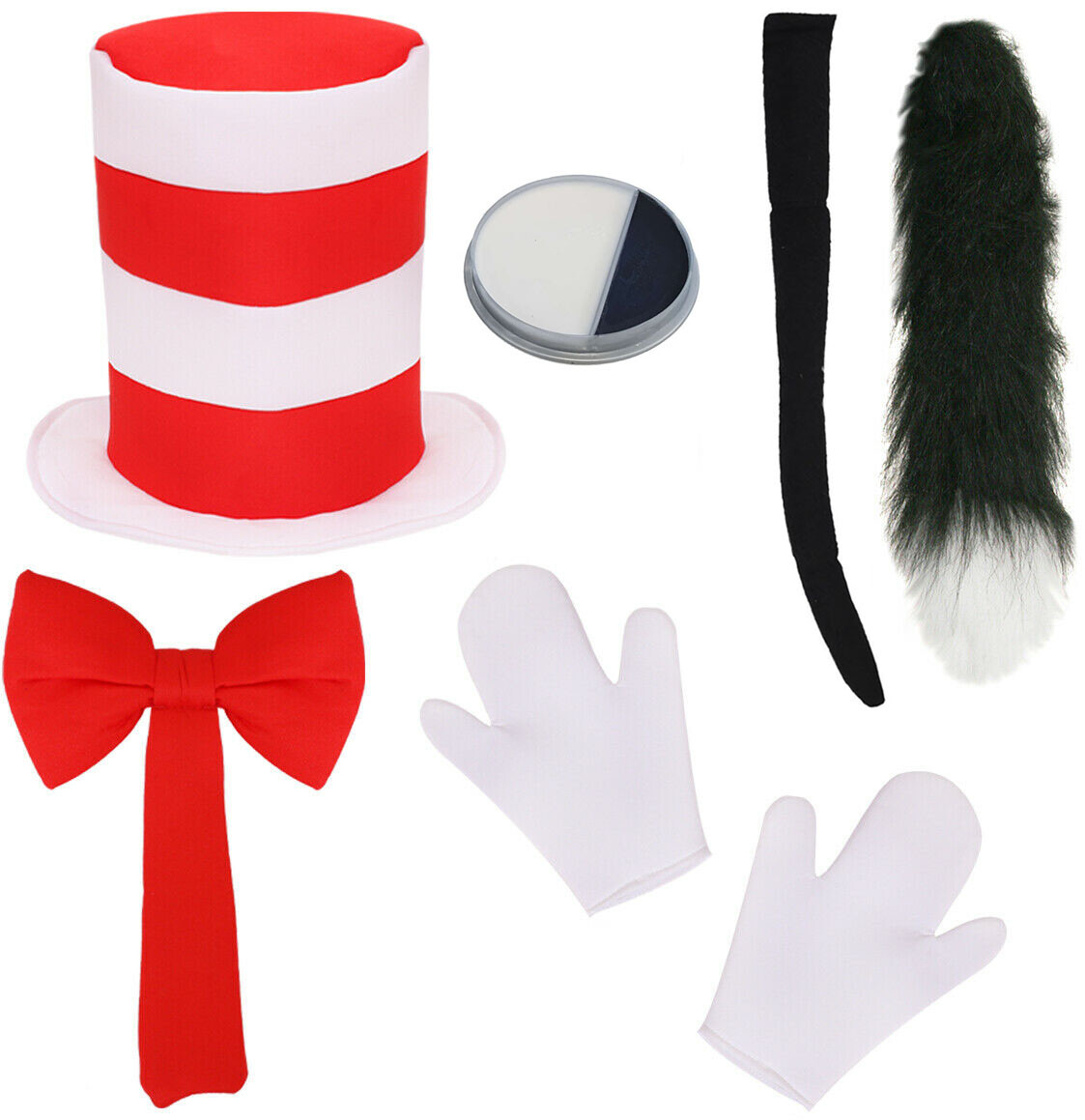 CHILD CRAZY CAT COSTUME SET HAT GLOVES BOW TIE TAIL WORLD  display picture 1