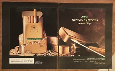 1992 Benson & Hedges Special King Menthol Cigarettes Pocket Pack 90s Print  Ad