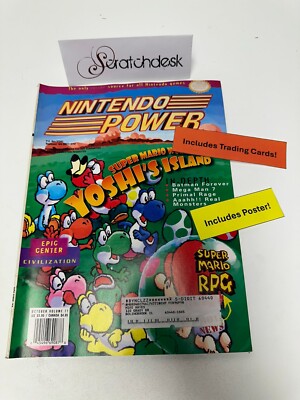 NINTENDO POWER Magazine OCTOBER 1995 Volume 77 - YOSHI'S ISLAND + POSTER & CARDS