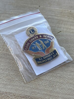 Lions Club Care Share & Serve 97 98 S.L Kapoor D.G Multiple Distt. 321- D PIN