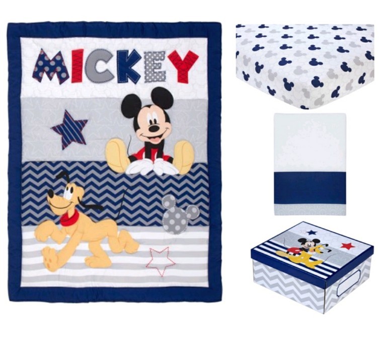 mickey mouse cot bumper set