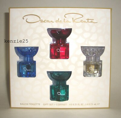 Oscar de la Renta Mini Perfume 4pc set BLUE ORCHID~JASMINE~ROSE