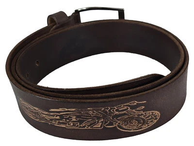 EINKAUFSZAUBER Echt Leder Gürtel Motorrad Braun II - Biker