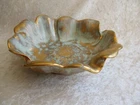 Vintage  Stangl Pottery 3410 Blue w/Antique Gold Flower-Shaped Bowl