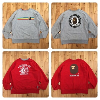 Reversible BAPE LOGO sweat shirt a bathing ape NIGO Size M