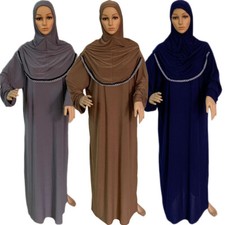 Ramadan Abaya Islamic Caftan Muslim Women Overhead Dress Prayer Khimar Kaftan