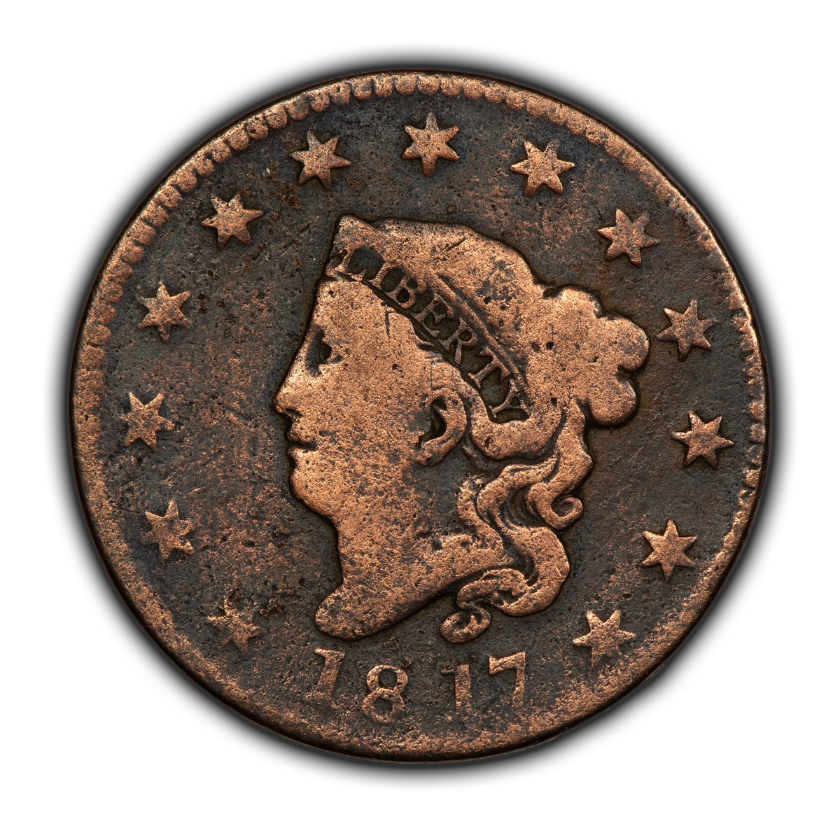 1817 1c Coronet Head Large Cent - Red - VG - SKU-T4439 | eBay