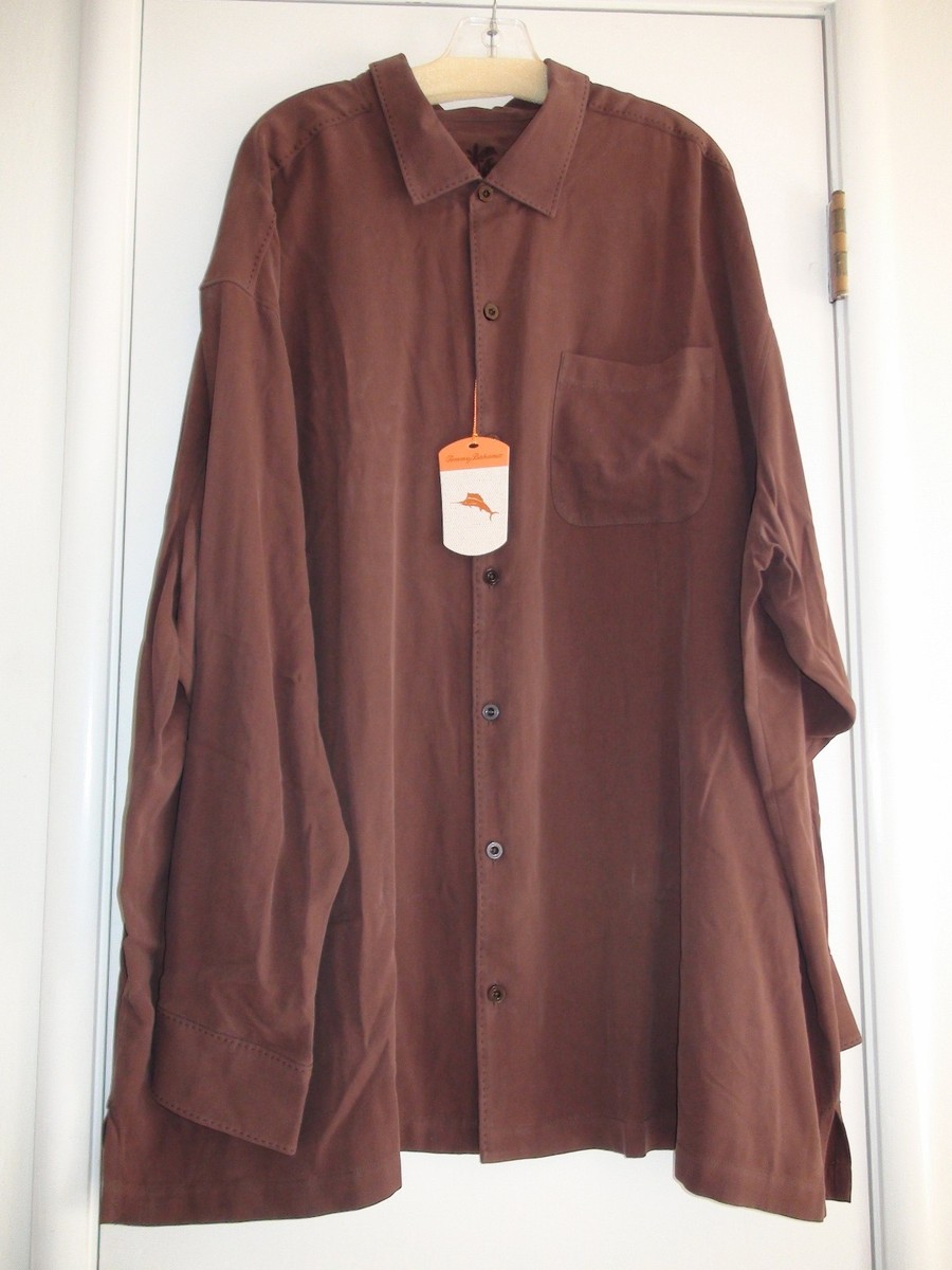 Tommy Bahama Catalina Twill Shirt Brownstone Size XLT or 2XT