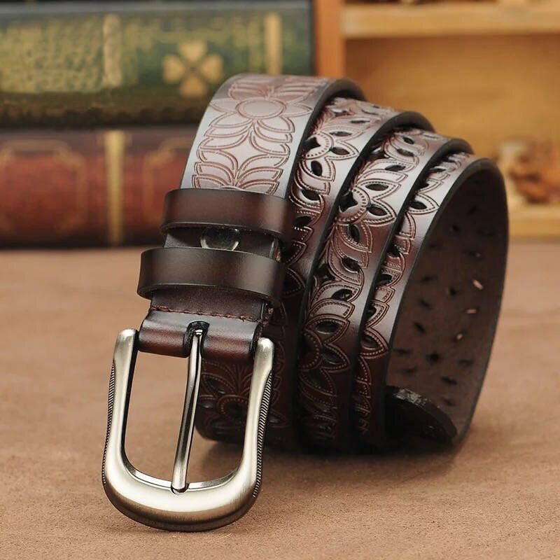Genuine Leather Woman Belts for Women Second Layer Cow Skin  display picture 3