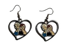 Frozen Elsa and Anna Heart French Wire Earrings